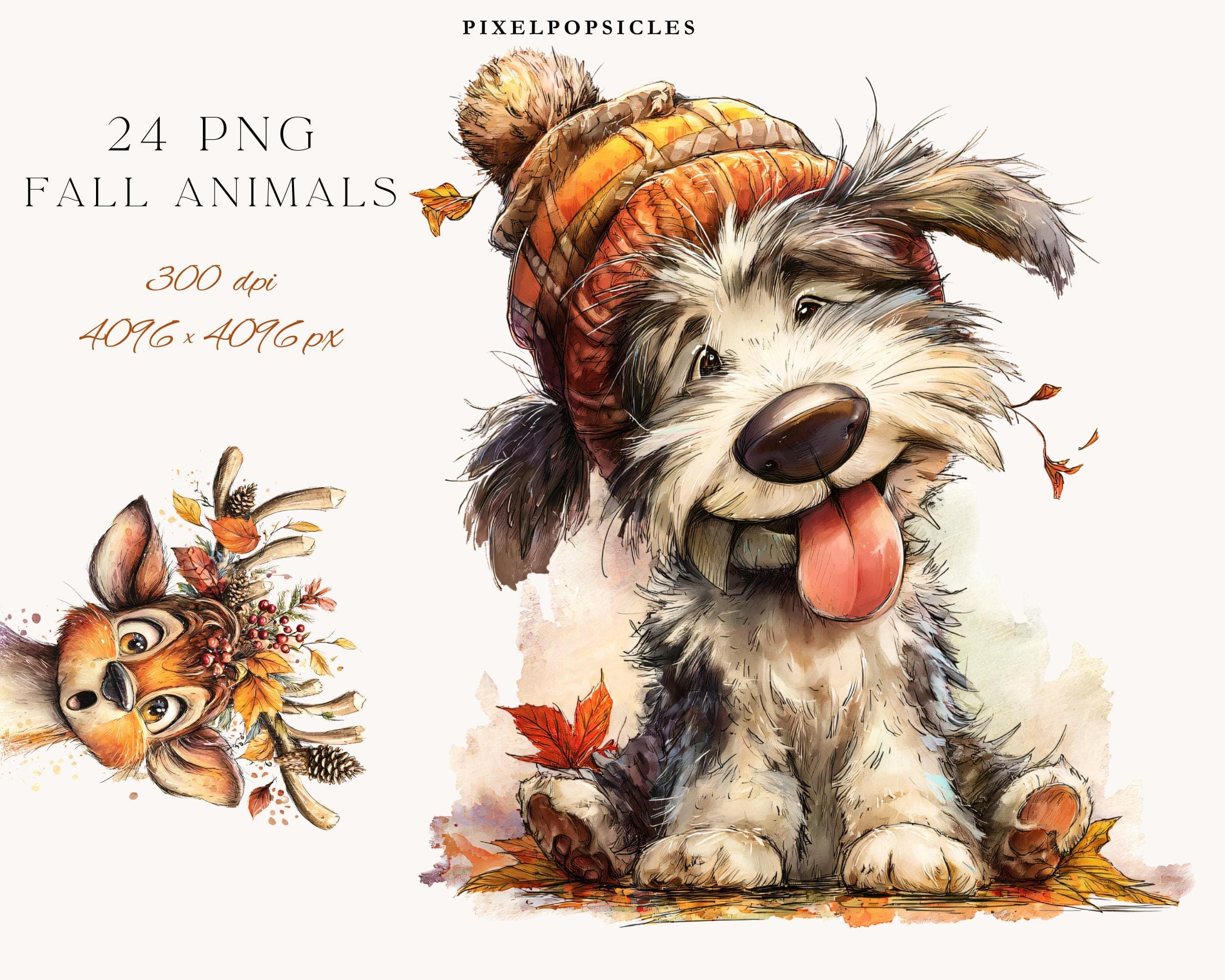 Autumn Woodland Animals Clipart Bundle: Fall Forest PNG Images