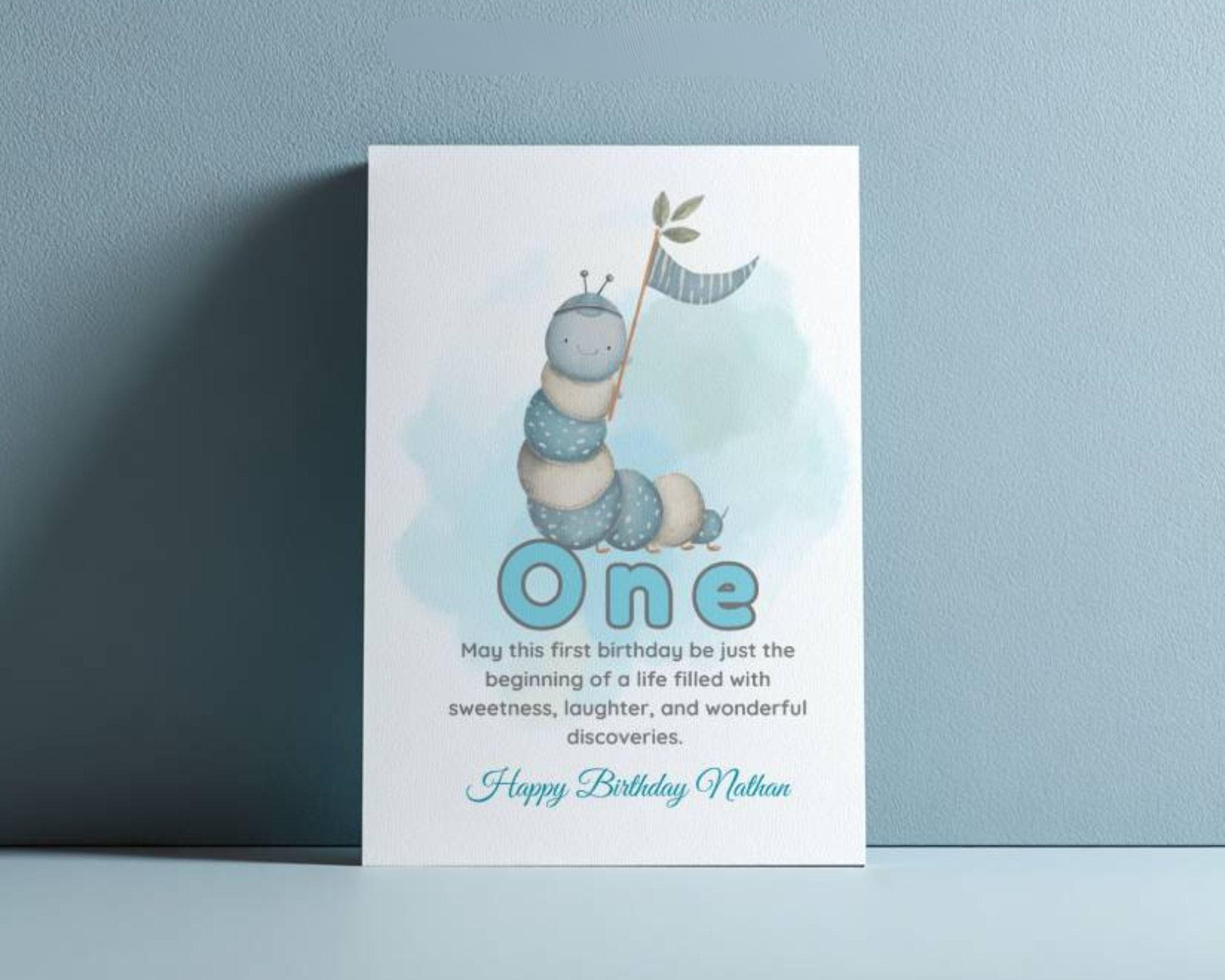 Adorable Blue Watercolor Birthday Invitation for Boys | Editable Template