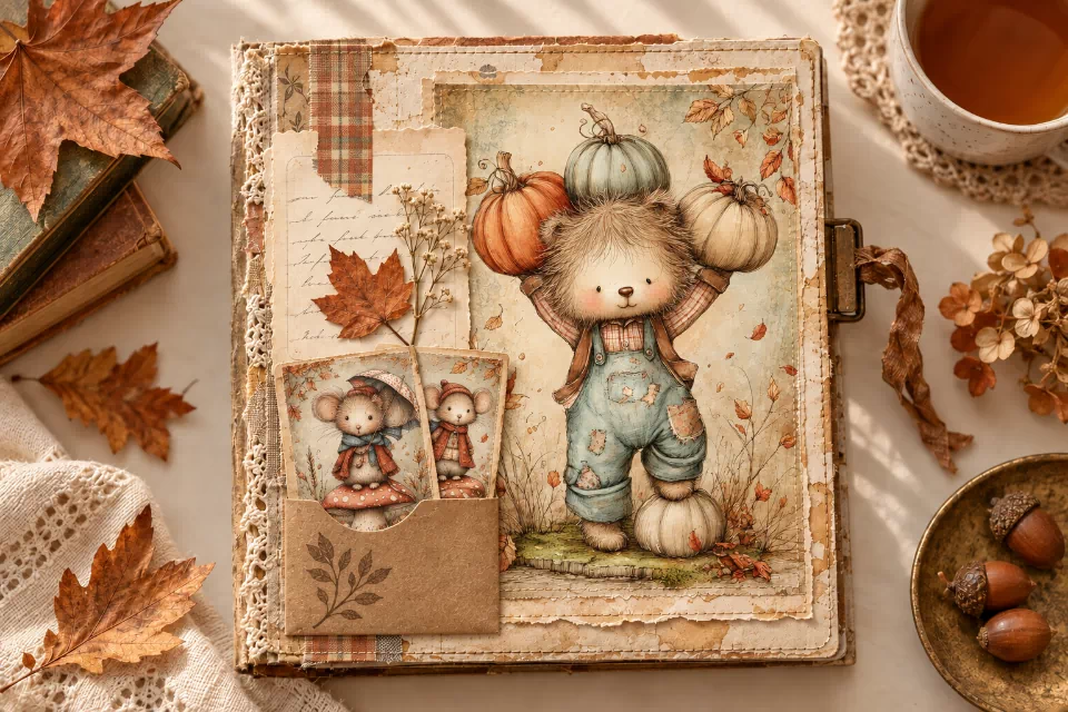 autum-woodland-junk-journal-page