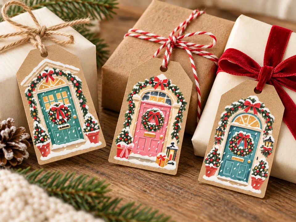 Design gift tags that match the wrapping